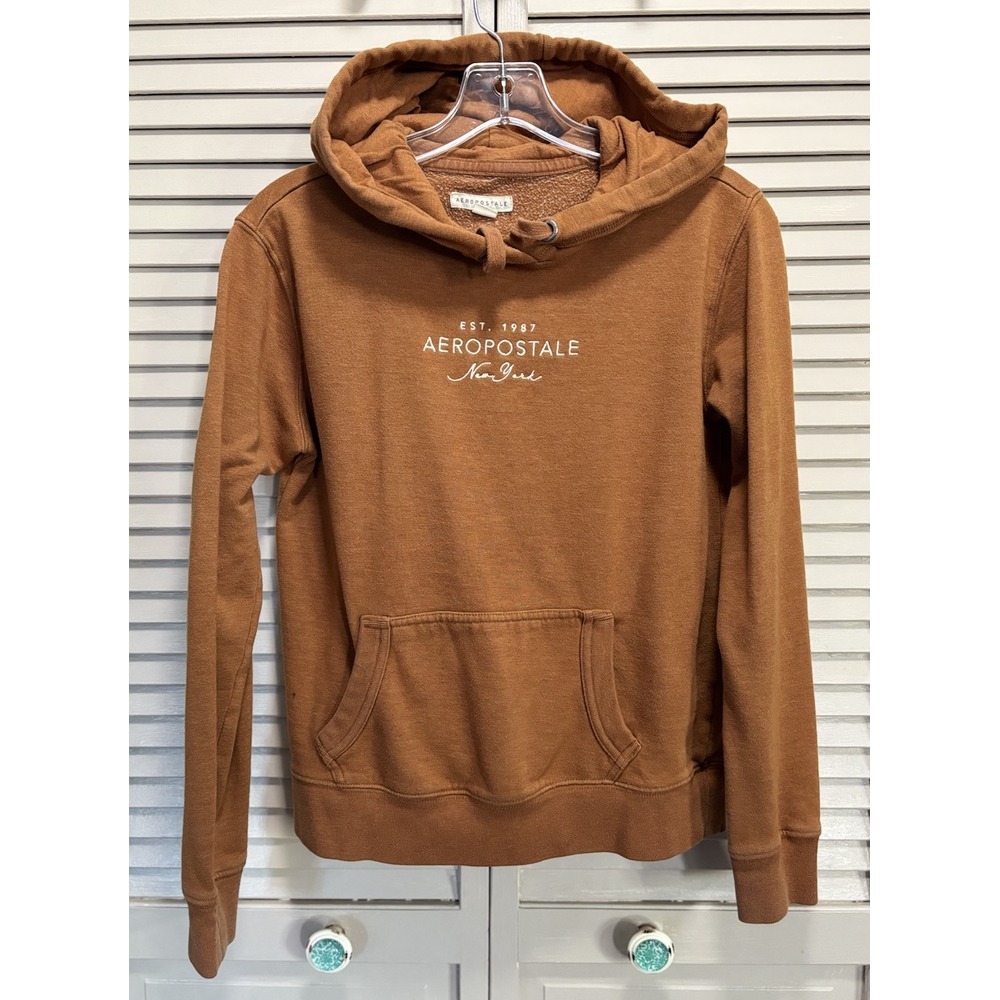 Aeropostale Burnt Orange Hododie Sweatshirt Size XS Long Sleeve Embroidered Logo